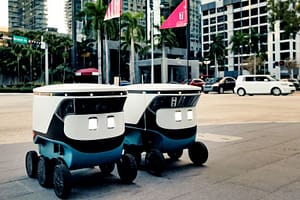 some Miami residents can receive Uber Eats delivery bots, which will start working thanks to a new partnership between Uber and bot development company Cartken